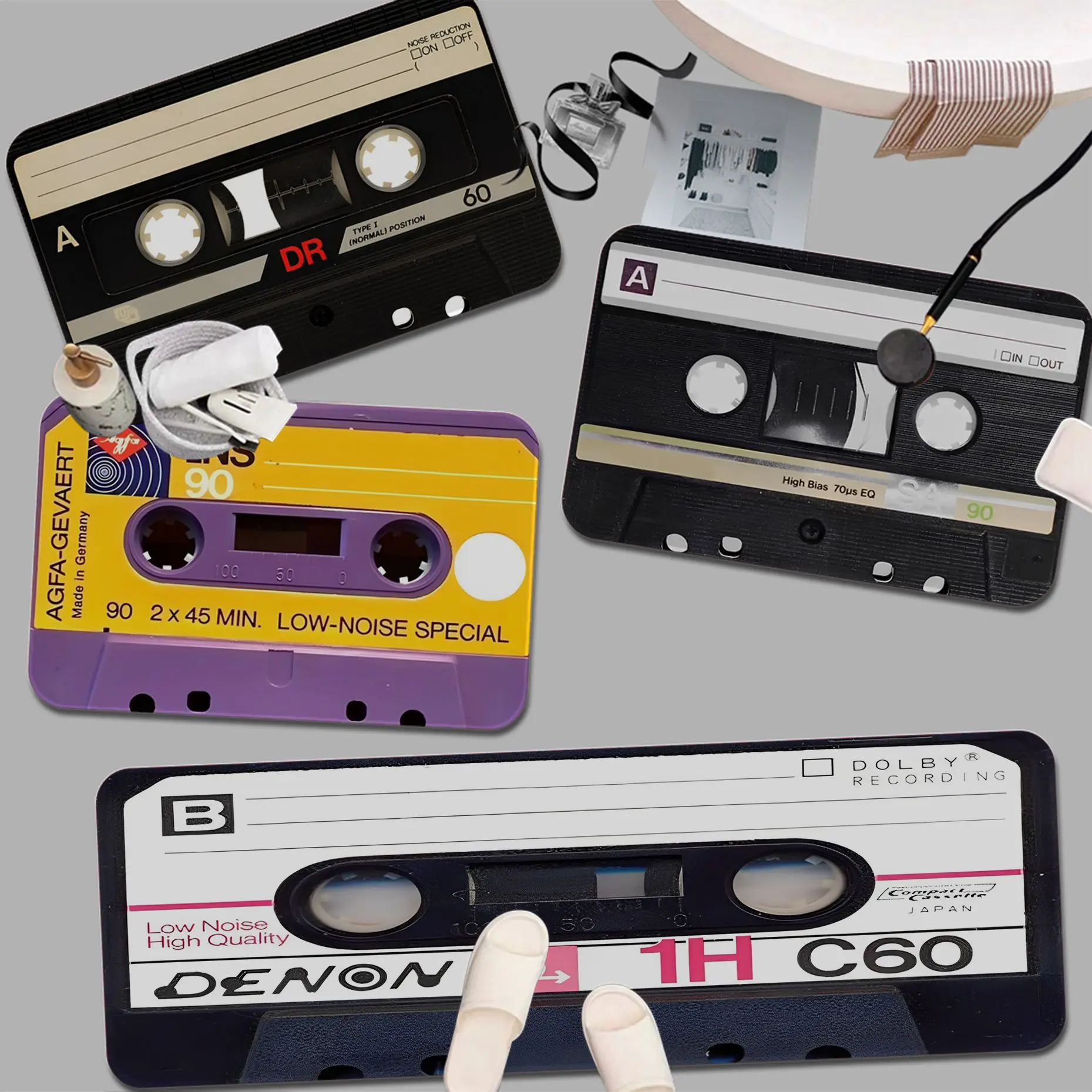 

Retro Cassette Music Tape Hallway Carpet Nordic Style Home Doormat Bathroom-Toilet Mats Bedroom Toilet Rug