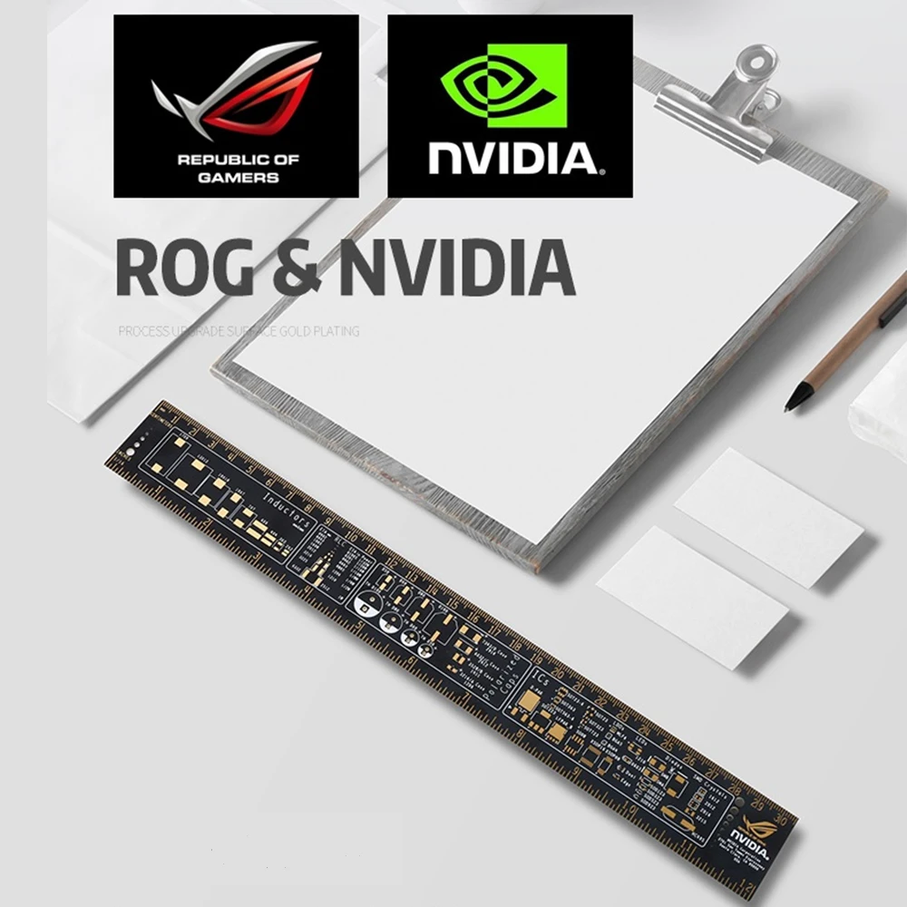 30 см позолоченная линейка NVIDIA/ROG Belief измерительный инструмент Республика