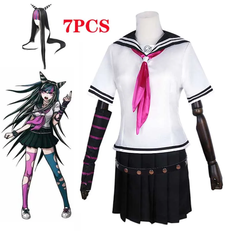 

Anime DanganRonpa Ibuki Mioda Cosplay Costume Dress Uniform Suit Halloween Carnival Party Costumes Wigs Skirt Full Set