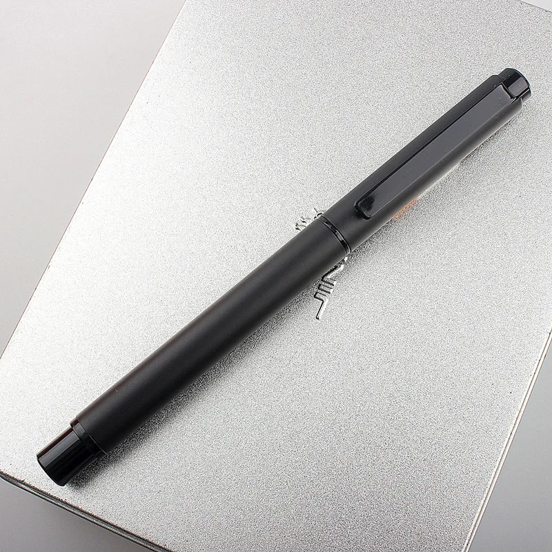 

Black Metal Fountain Pen frosted Black 0.38mm Nib High Quality Excellent Writing Gifts For Business Office Supplies wholesale