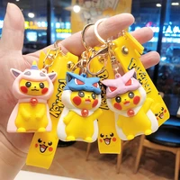pokemon figurine pocket monsters elf pikachu unicorn gengar snorlax bulbasaur doll toy keychain bag pendant kids girl gifts