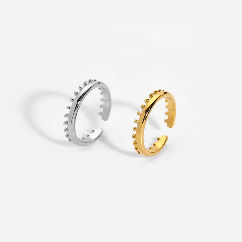 

2022 Fashion Jewelry Stainless Steel Ring 14K Gold Plated Beaded Ring Ladies Fashion Simple Gold Plated Ring Gift Fashion Rings