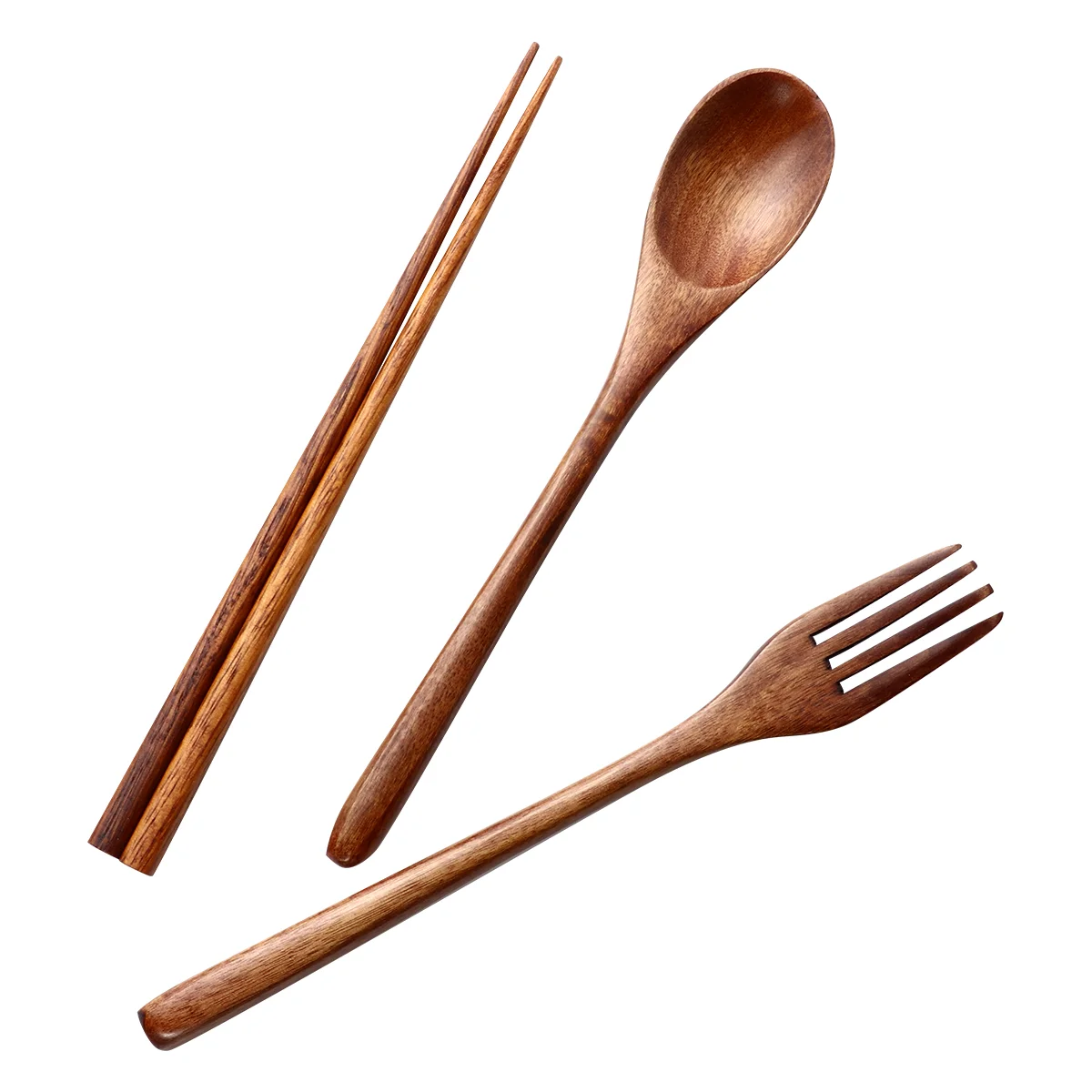 

6 Pcs Wooden Fork Portable Silverware Wood Spoon Fork Chopstick Japanese Dinnerware Set Tableware Delicate Picnic Cutlery Set