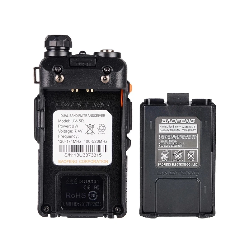 baofeng walkie talkie uv 5r two way cb ham radio portable uv5r 128ch 5w vhf uhf 136 174mhz 400 520mhz transceiver with headset free global shipping