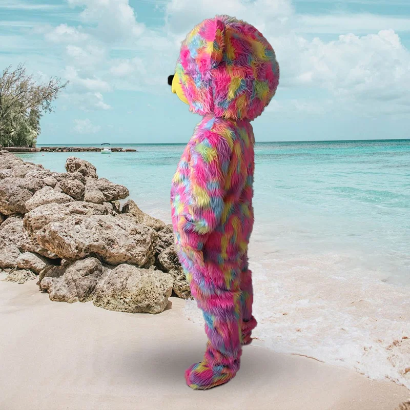 Красочный костюм талисмана плюшевого мишки милый свадебный медведь реквизит для