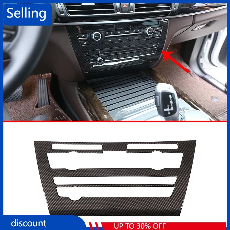 

1 Pcs Plastic Car accessories Center Console Volume Air Conditioning Vent Frame Panel Trim For BMW X5 F15 2014-2018 Accessories