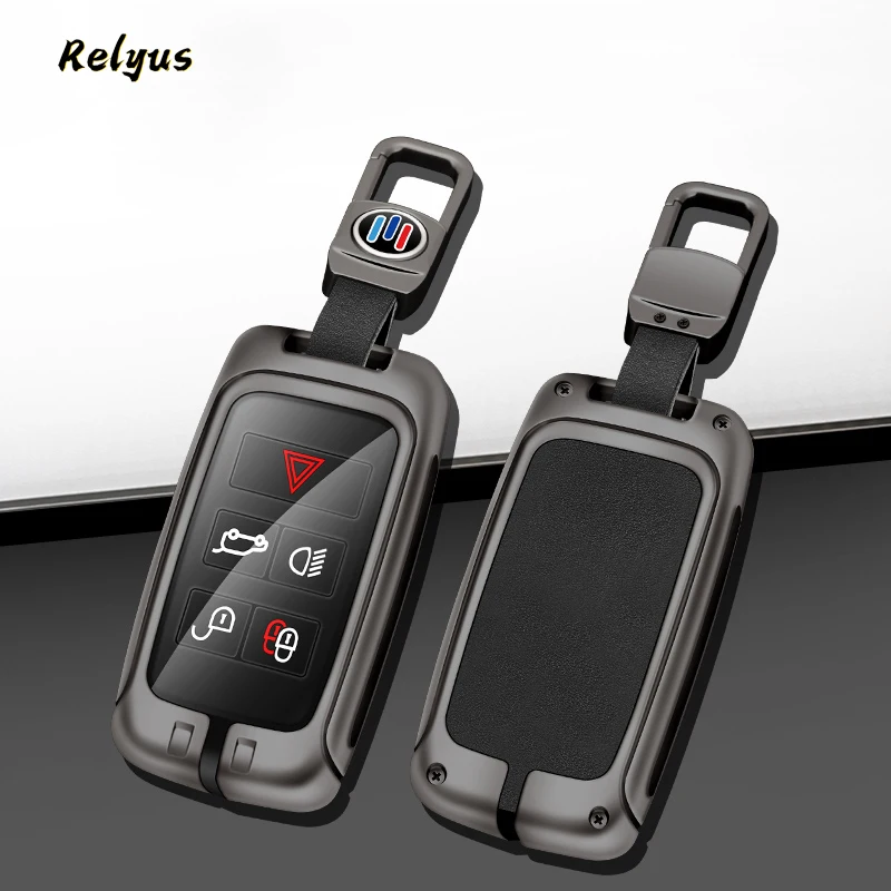 

New Metal Leather Car Key Case Cover Fob for Jaguar E-Pace XF XFR XJ XJL XJR XE XJ50 XK XKR I-Pace Auto Keyless Protector Shell