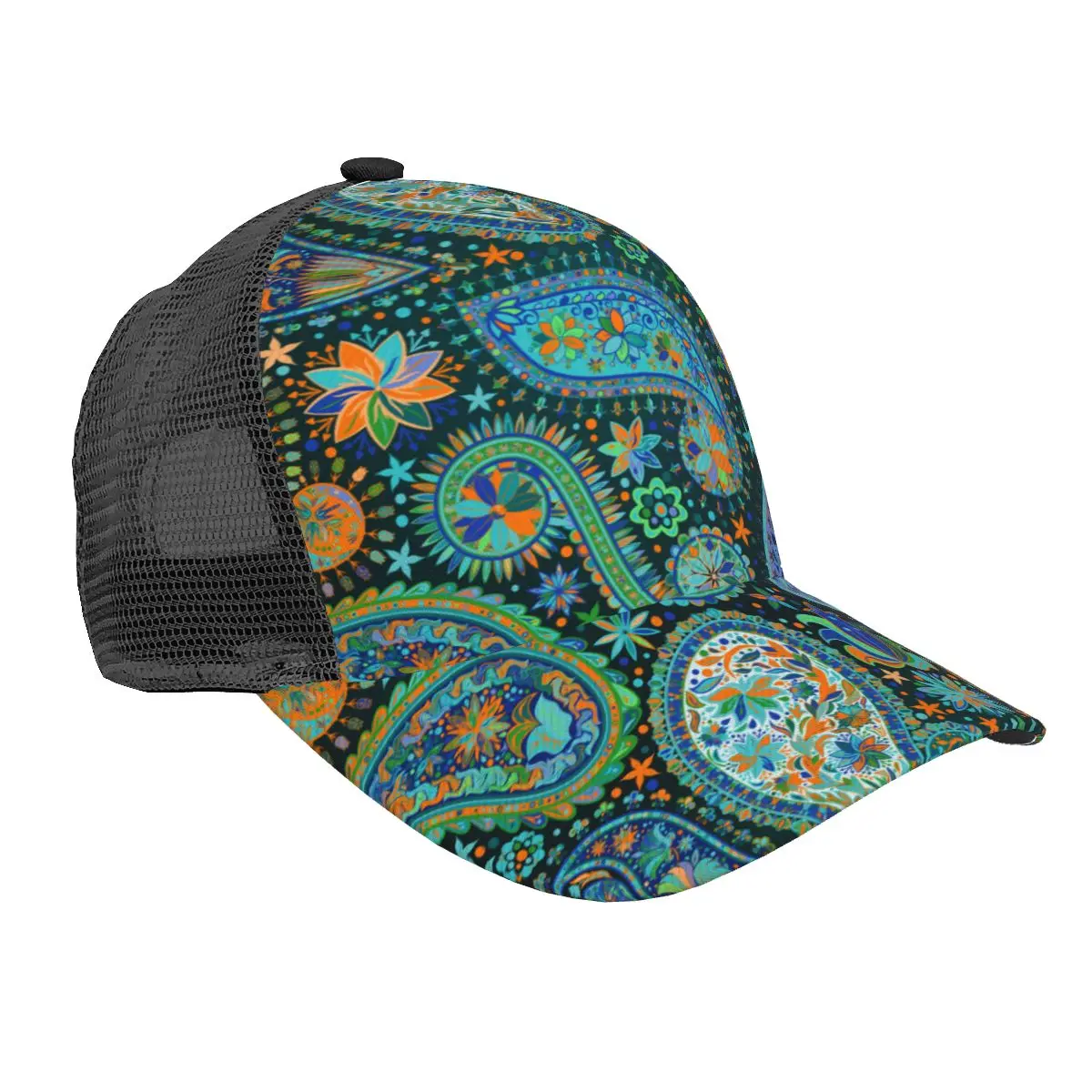 

Paisley 3D Print Curved Brim Mesh Baseball Cap Casual Sun Hat for Men Women