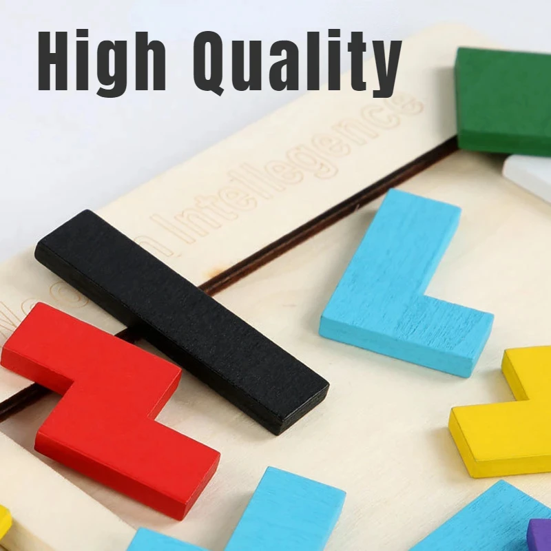 Красочный 3D пазл деревянные игрушки математическая игра Tangram Детская Дошкольная