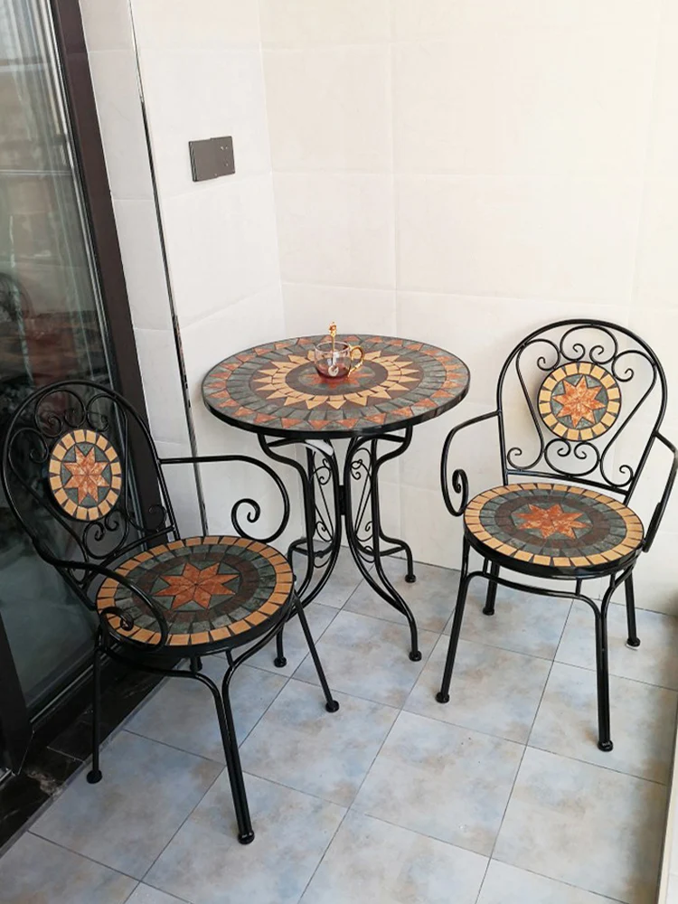 Железный художественный досуг Балконный стол и стул уличный садовый двор один