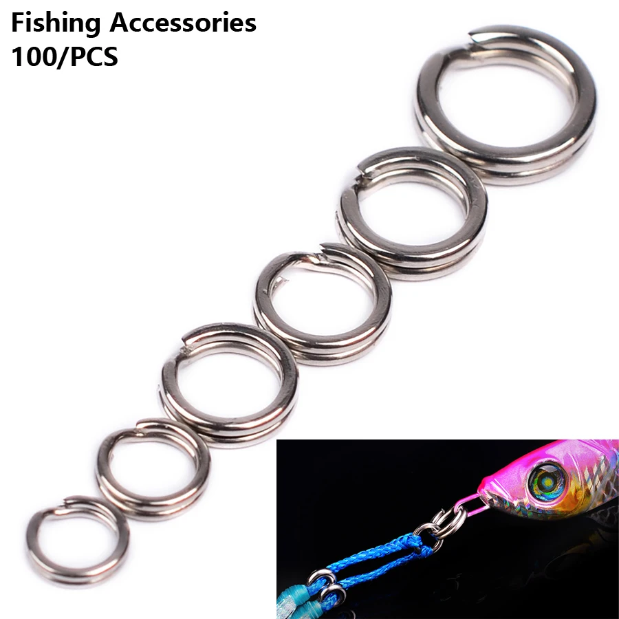 

Fishing Accessories Fishing Lur 100PCS Connector Pin Bearing Rolling Swivel Stainless Steel Snap Fishhook Lure Swivels Tackle
