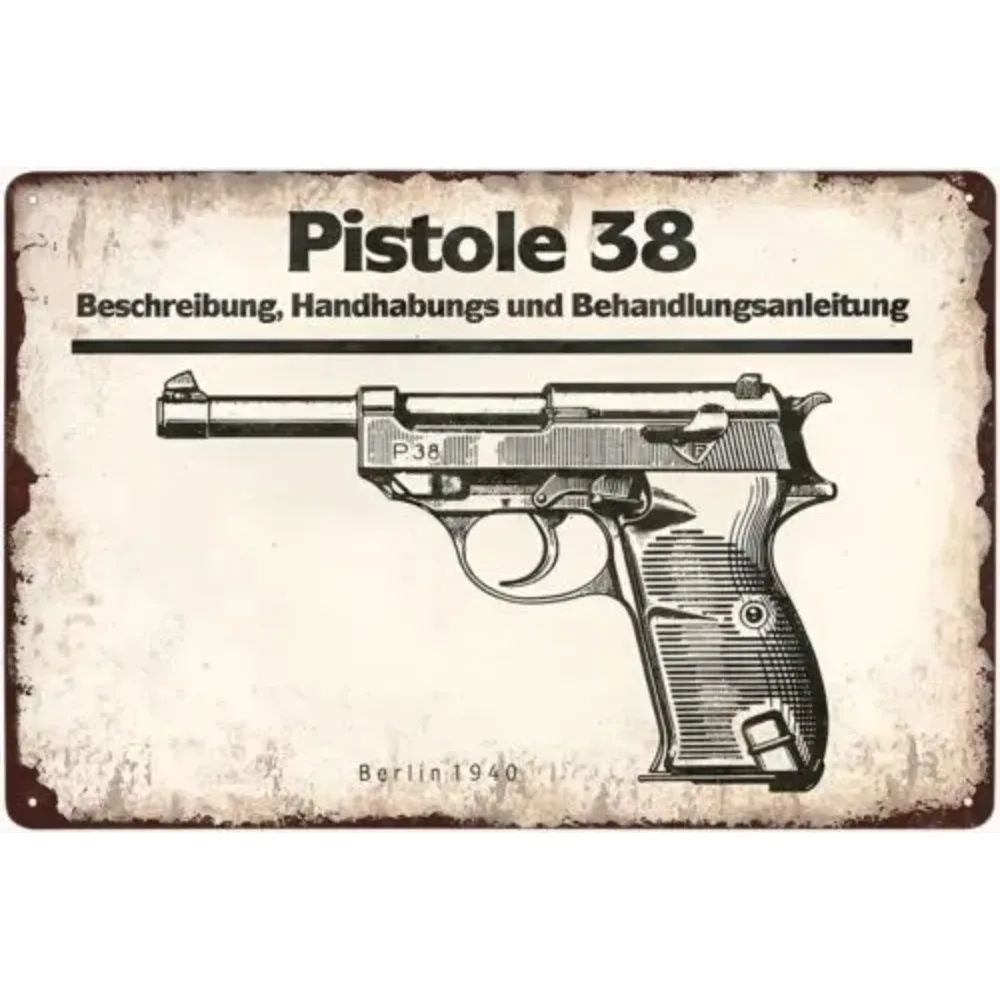 

Металлическая вывеска Walther P38 CIFBUY