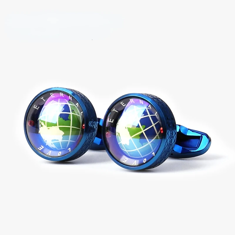 

French Style Shirt Cufflink Customized Rotating Earth Cufflinks Men's Light Luxury Business Shirt Cufflink