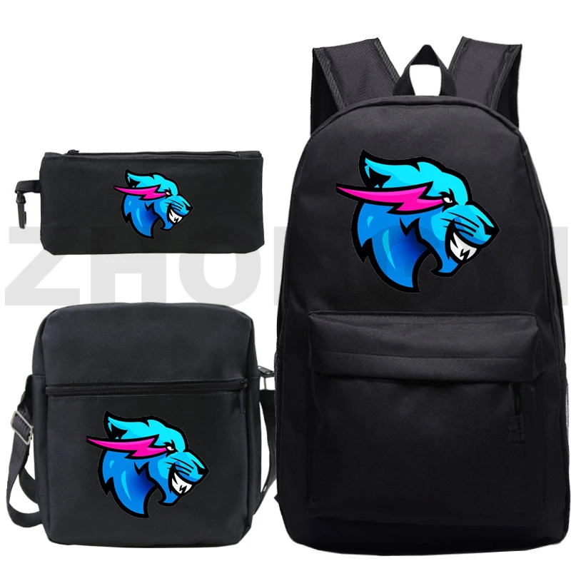 

Hot Anime Canvas Mr Beast Backpack Men 3 In 1 Set Large Capacity School Bags Student Zipper Backpack Mr Beast Rucksack Teenager
