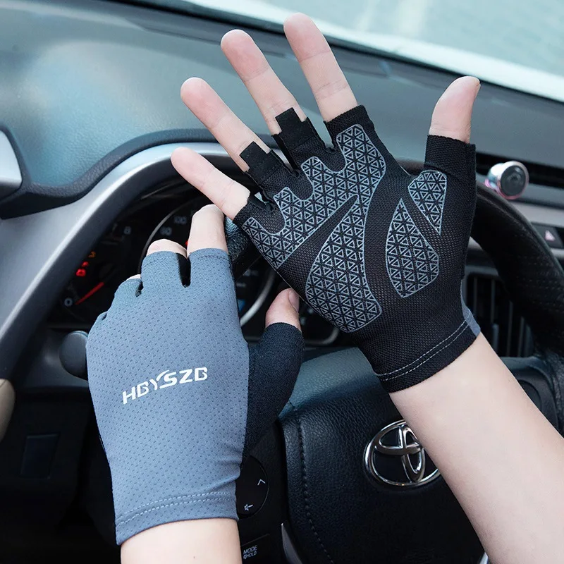 

Half-finger Gloves Men And Women Summer Sunscreen Mesh Breathable Fitness Riding Non-slip Fishing Rider Gloves