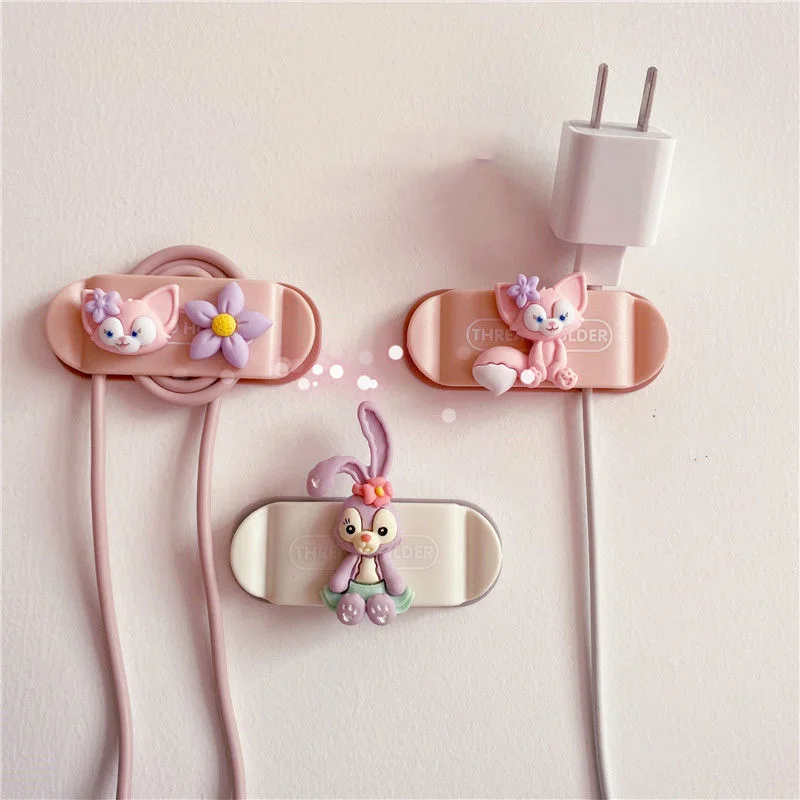 

Disney LinaBell Stellalou Lotso Cable Organizer Cute Self-Adhesive Wall Mounted Wire Clip USB Charger Cord Holder Tidy Winder