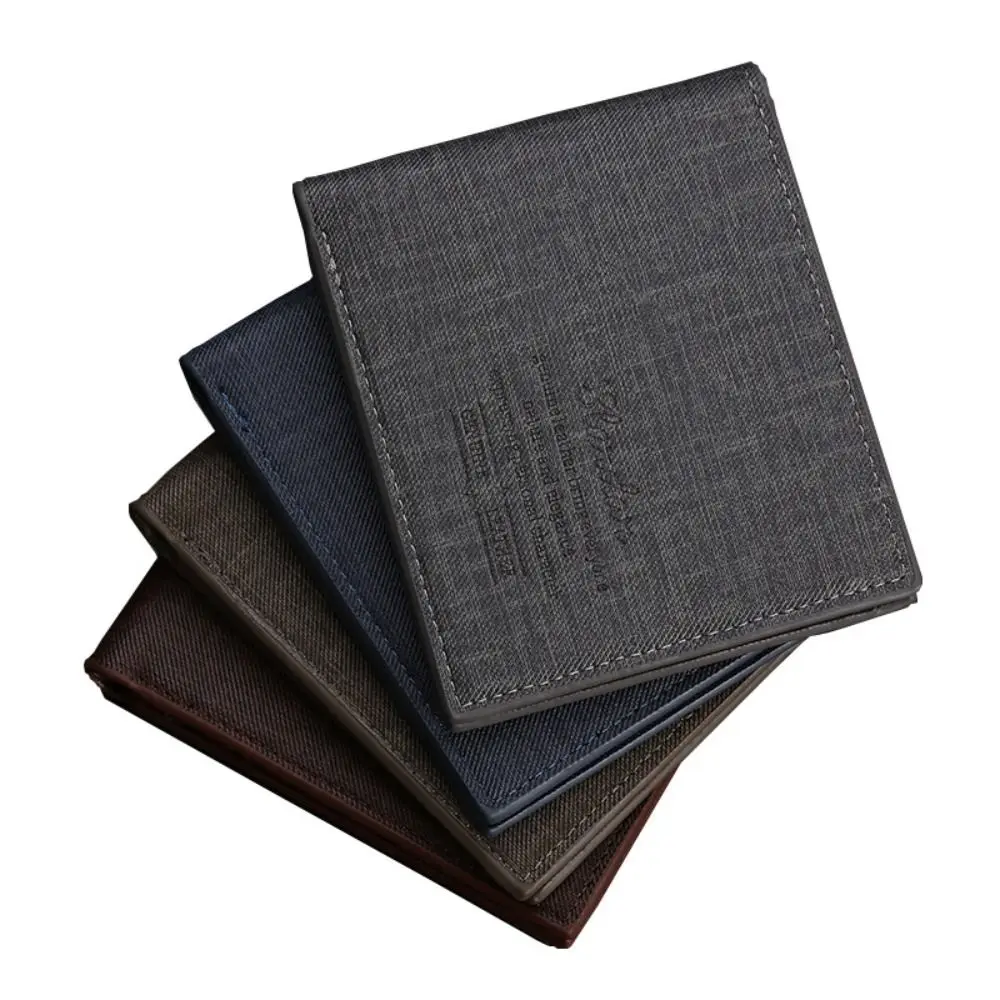 

1pc New Men's Short Wallet PU Leather Denim Pattern Two Fold Purse Quality Business ID Card Holder for Man Slim Wallets