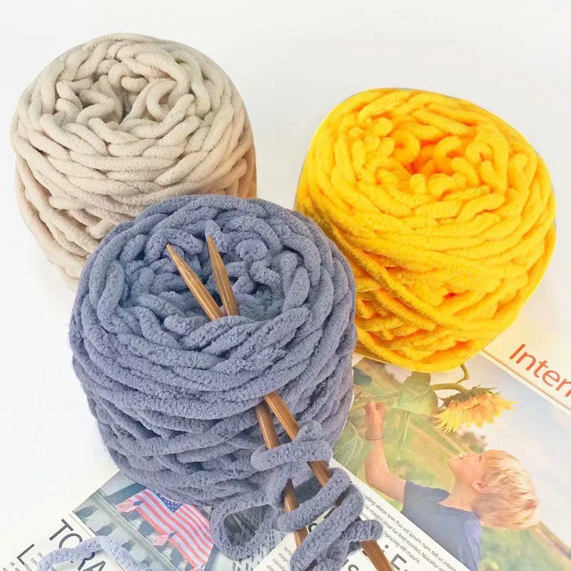 

100g/Ball Colorful Blended Chenille Wool Yarn Chunky Threads for Knitting Thick Line Soft Milk Cotton Knitting Wool Scarf Thread