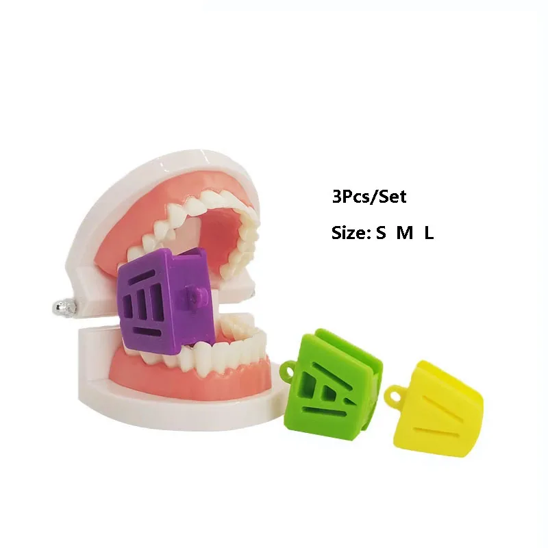 

3pcs/set Dental Oral Occlusal Mouth Bite Cushion Pad Teeth Prop Rubber Opener Cheek Retractor Silicone Block S M L Adult/Child