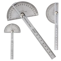 3 pcs 180 degree stainless steel protractor angle finder with 10cm ruler measuring tool for craftsman woodworking