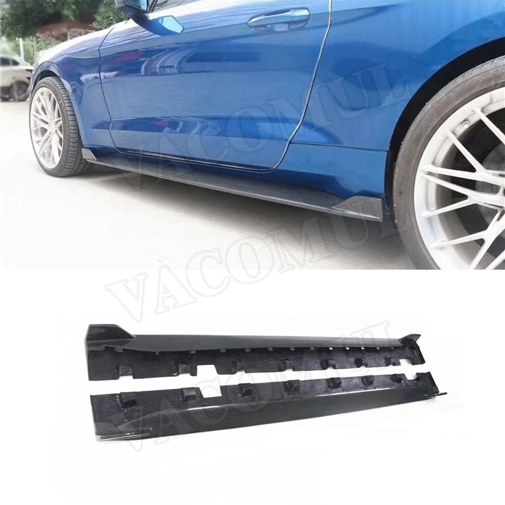 

2 шт./комплект, боковые юбки из углеродного волокна для Ford Mustang 2015 2016 2017