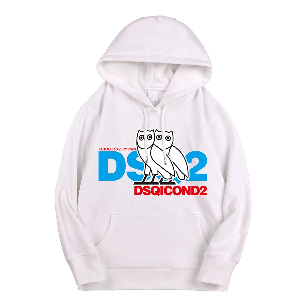 

Men Hooded Casual Sweatshirts Brand DSQ2 Print Sportswear Hoodies Male Cotton Pullovers New Autumn Loose Sweatshirts 3XL