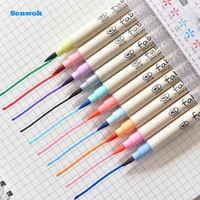 10pcsset watercolor brush school stationery kids office calligraphy pen color pen set 10 colors pen