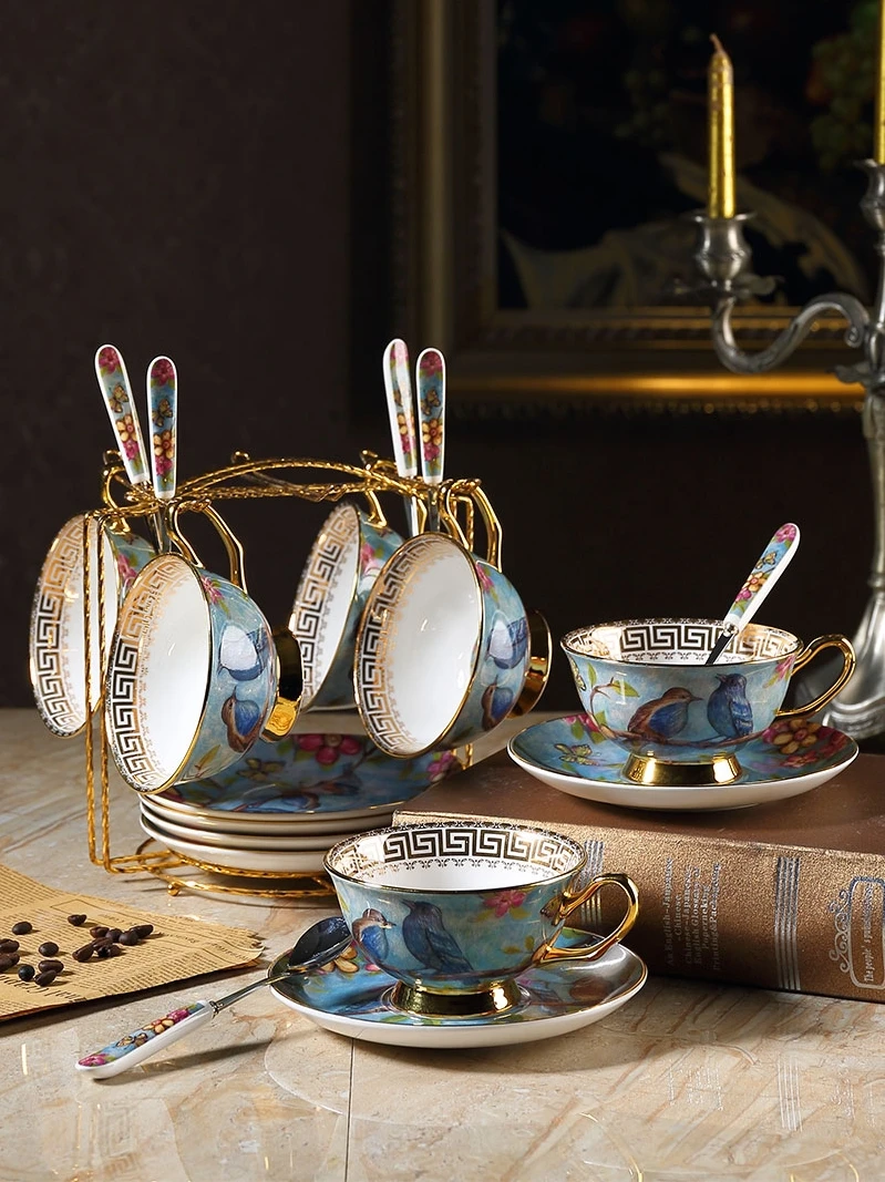 Изысканный кофейный сервиз из костяного фарфора высококачественный фарфоровый
