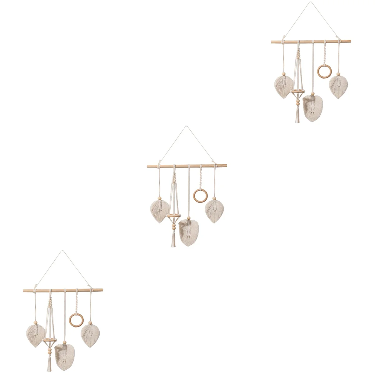 

3x Hair Hanging Rack Bohemian Wall Crafts Hair Clip Organizer Hanger Holder For Hair Bows