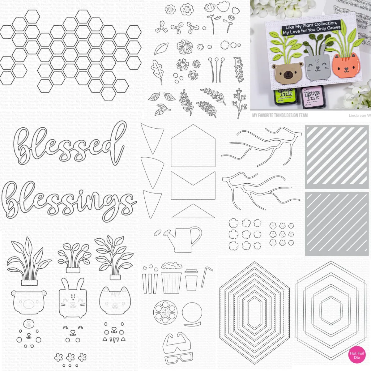 

Flowers Frames Honeycomb New Metal Cutting Dies Hot Foil Stencil Scrapbooking Photo Album Decorative Embossing DIY Make Paper