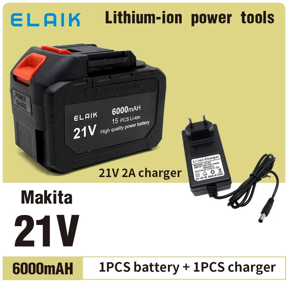 Подходит для Makita 18V21V 6000MAH 6A10A Электроинструменты Электрическая отвертка дрель