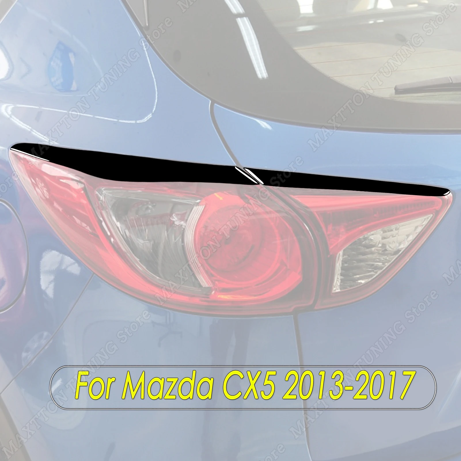 

For Mazda CX5 2013 2014 2015 2016 2017 Gloss Black Epoxy Resin (Glue) Auto Rear Taillights Eyebrows Eyelids Trim Stickers