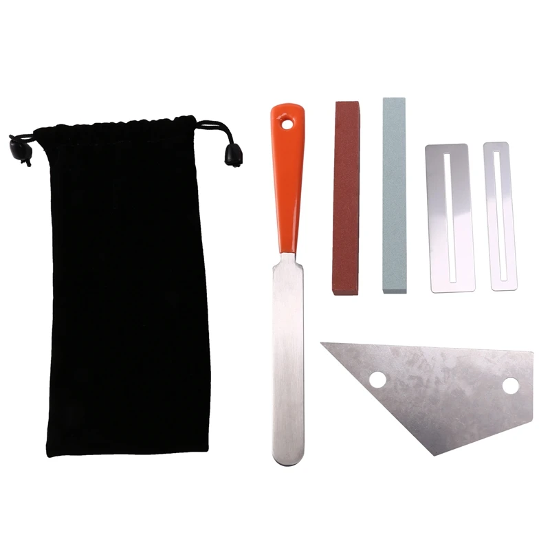 

Набор инструментов для гитары Luther включает в себя 1 шт. пилку для гитары Fret Crowning Luther, 1 шт. рокер из нержавеющей стали Fret, 2 шт. гриф Gua