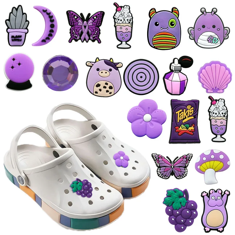 

1pcs Purple Style Shoe Charms for Croc Cute Grapes Sandals Accessories Shoe Decorations Croc Jeans for Women