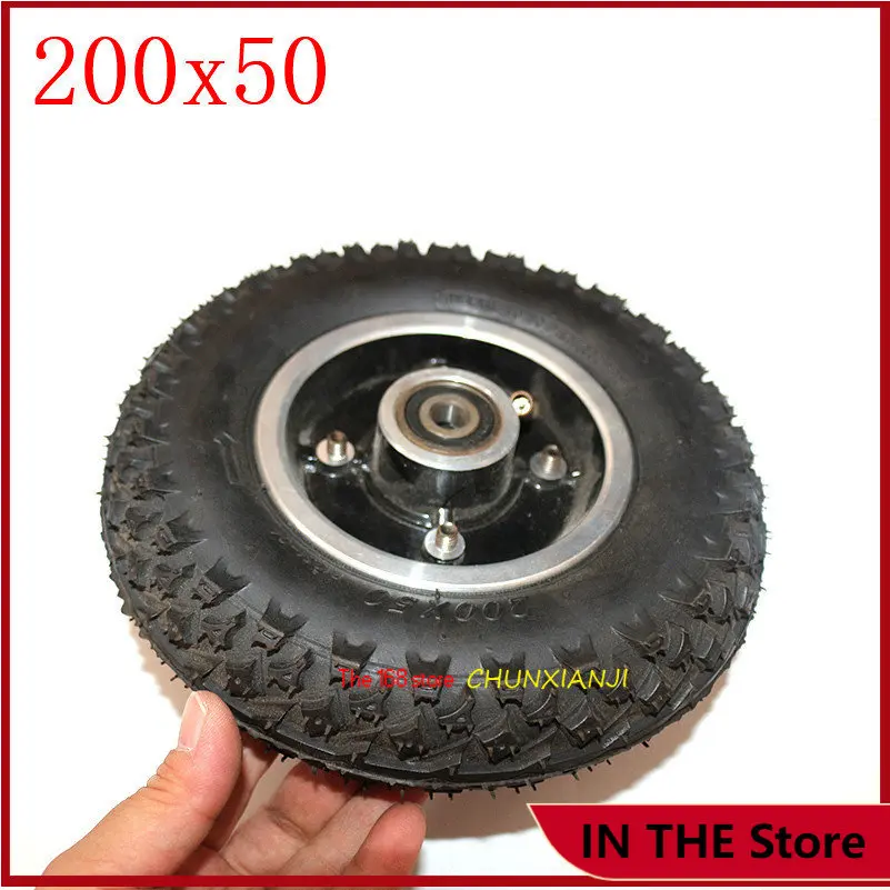 

200X50 Air Wheels Tire 8X2" and Inner Tube Off Road Tyre for Electric Scooter Wheel Chair Truck Pneumatic Trolley Cart 200*50