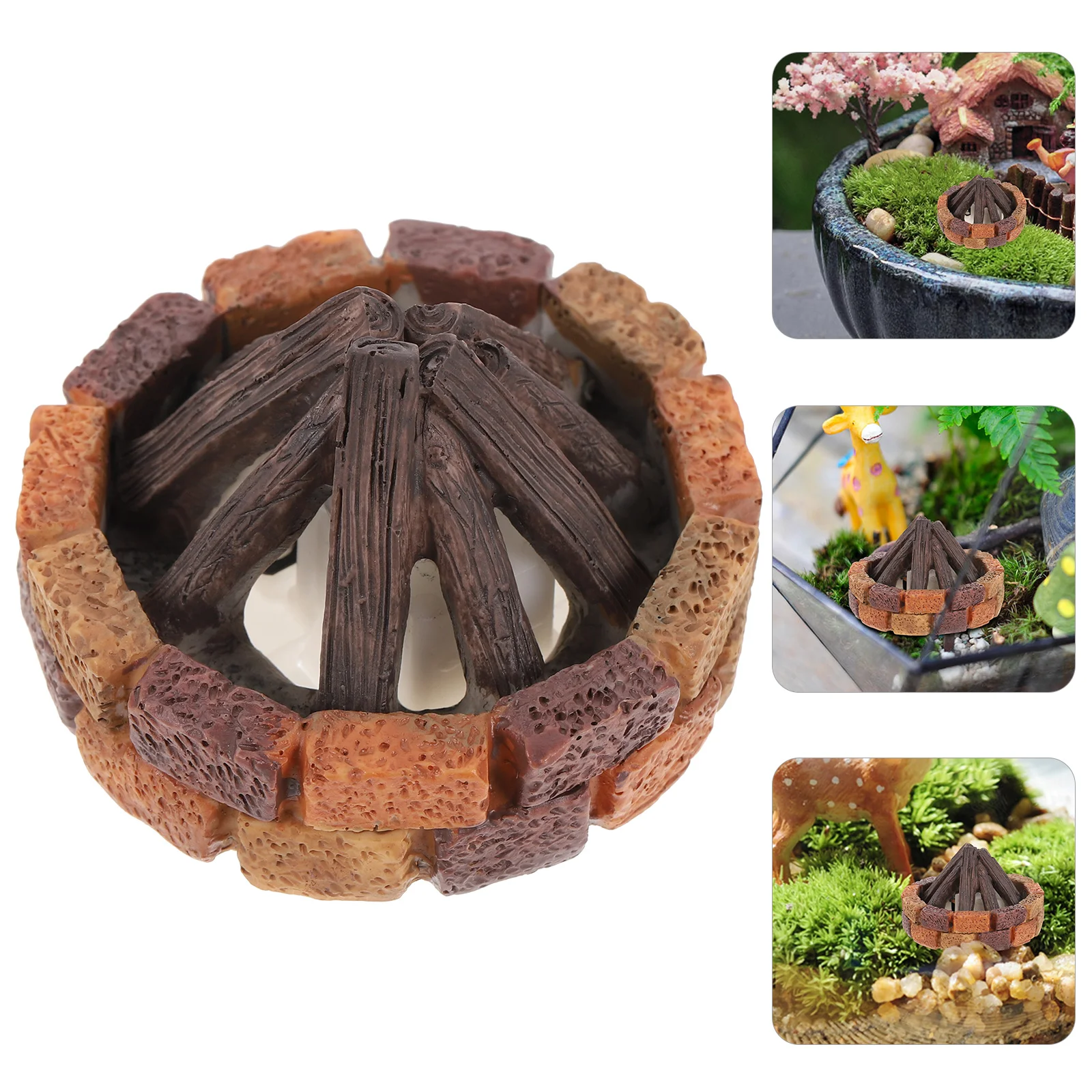 

Miniature House Fire Ornaments Fake Micro Campfire Decoration Baby Accessories Resin