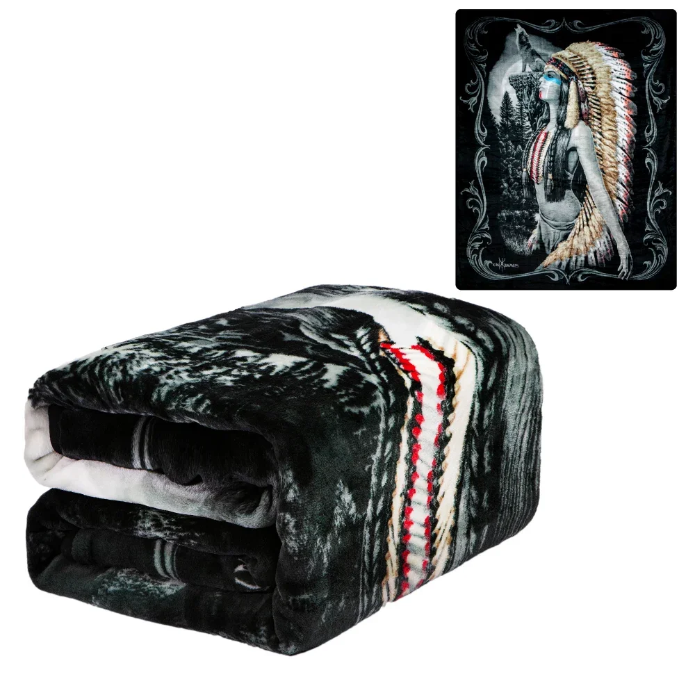 

Plush Throw Blanket - Essence - QUEEN BED 79\"x 95\" - Faux Fur Blanket For Beds, Sofa, Couch, Picnic, Camping