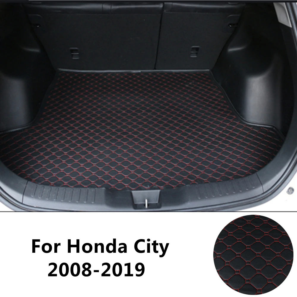

SJ Custom Waterproof Car Trunk Mat AUTO Tail Boot Tray Liner Cargo Carpet Pad Protector For Honda City 2008 2009 2010-2019