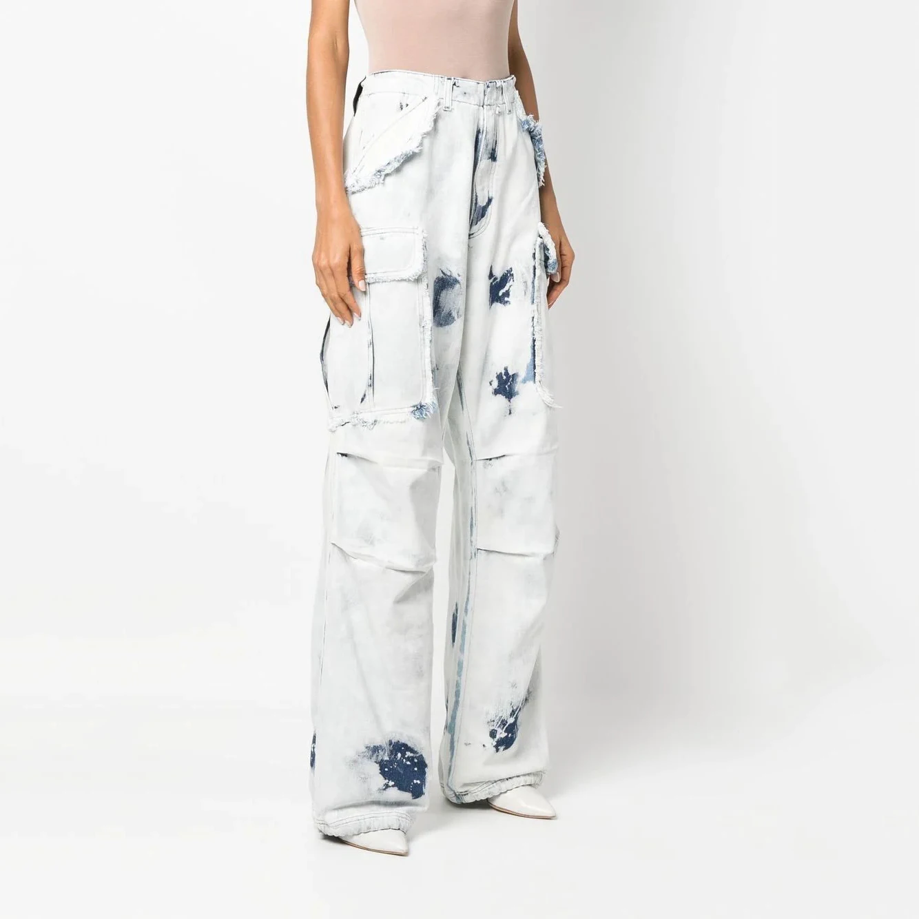 

Женские прямые джинсы с меховой окраской, прямые джинсы с эффектом кислотной стирки на раннюю весну, 2023