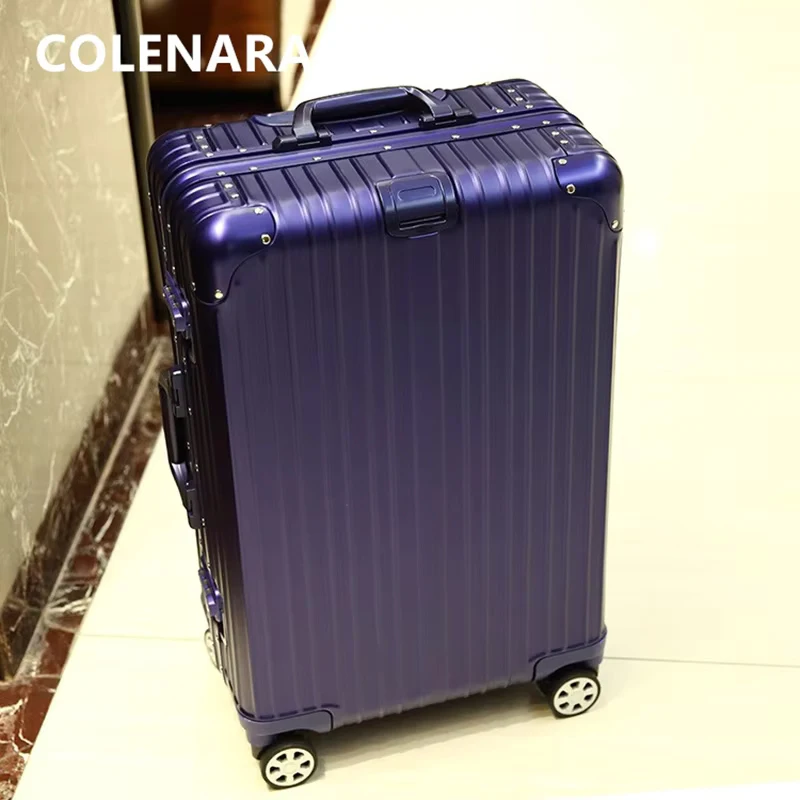 Фото Чемодан COLENARA на колесах, полный алюминиевый магниевый сплав, посадочный ящик, большая вместительная тележка, чемодан 20 дюймов, 24 дюйма, 26 дюймов, 28 дюймов №4