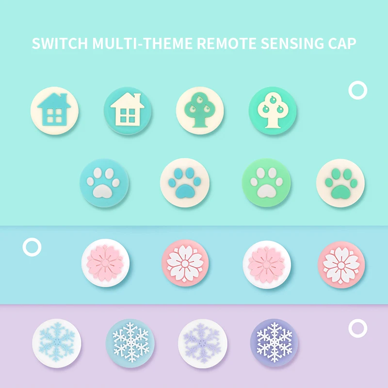 

For Nintendo Switch NS Accessories Rocker Cap 4pcs Cute Cat Paw Button Caps Silicone Key Cap For Switch Games Handle Accessories