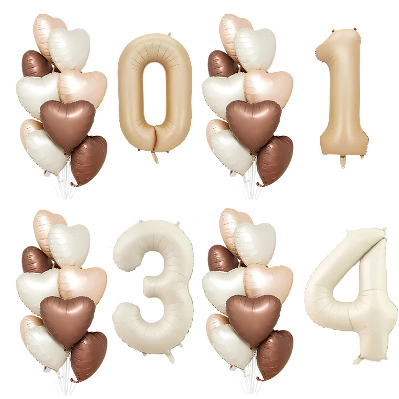 

10 шт. воздушный шар с днем ​​рождения 0-9 большой цифровой фольгированный гелиевый шар детский день рождения декор детский душ крем карамел...