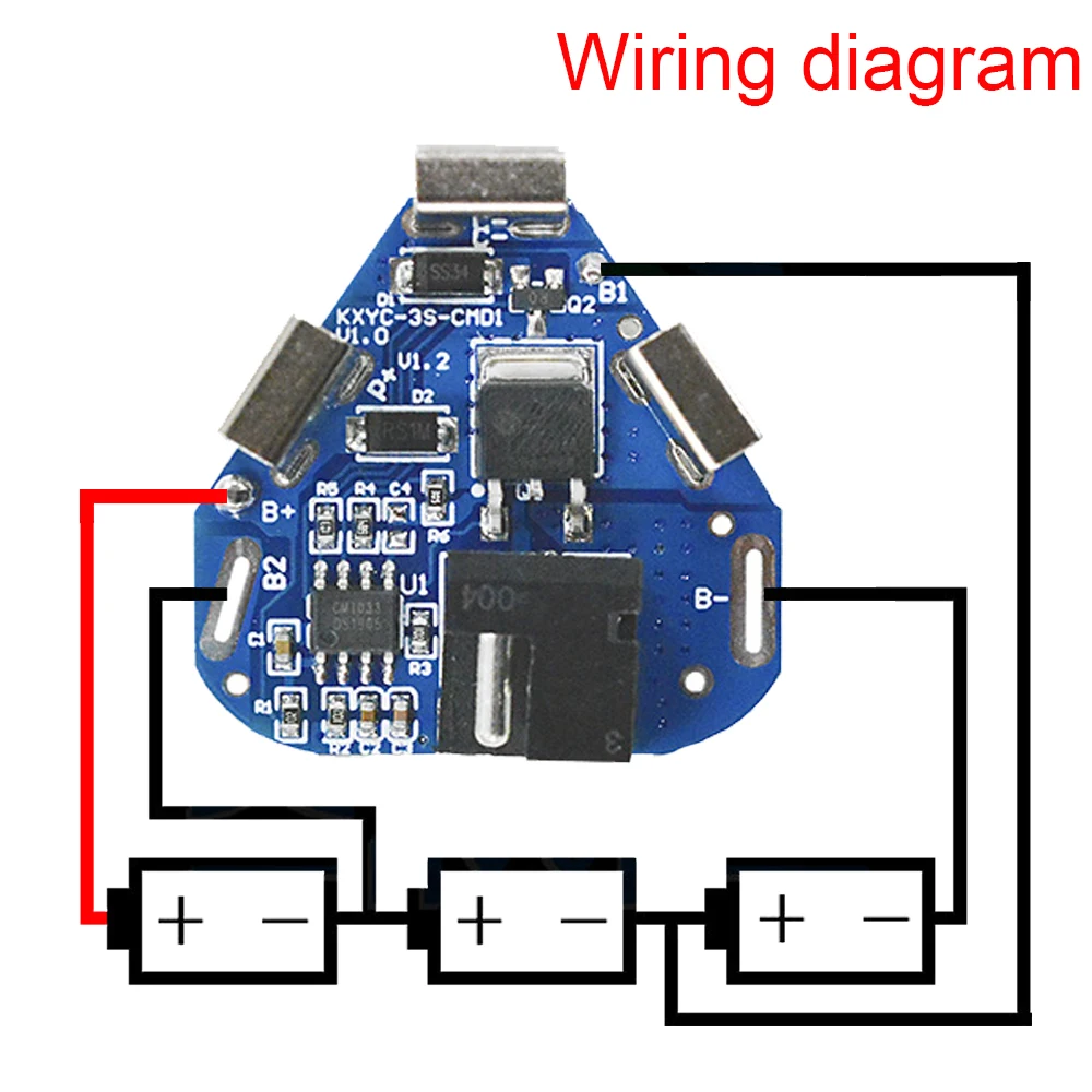 

BMS 3S 12.6V 6A BMS 18650 Lithium Battery Protection Board Mobile Power Balance Overcharge and Overdischarge Battery Protection
