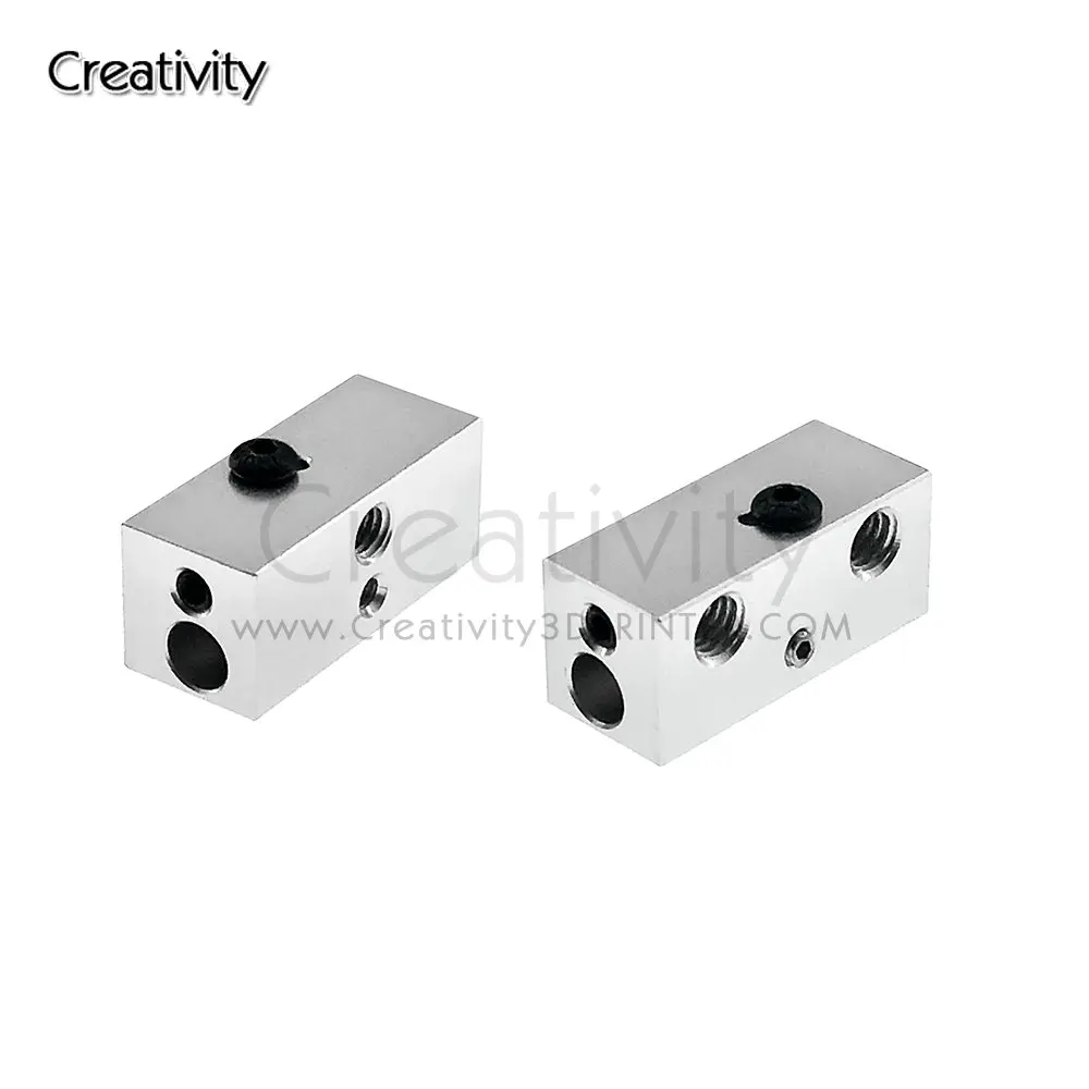 

1/5pcs Double Heater Block 2 in 1 out Multi Color For Extrusion 3D Printers Parts Aluminum 1.75mm Filament Fixed Heating Part