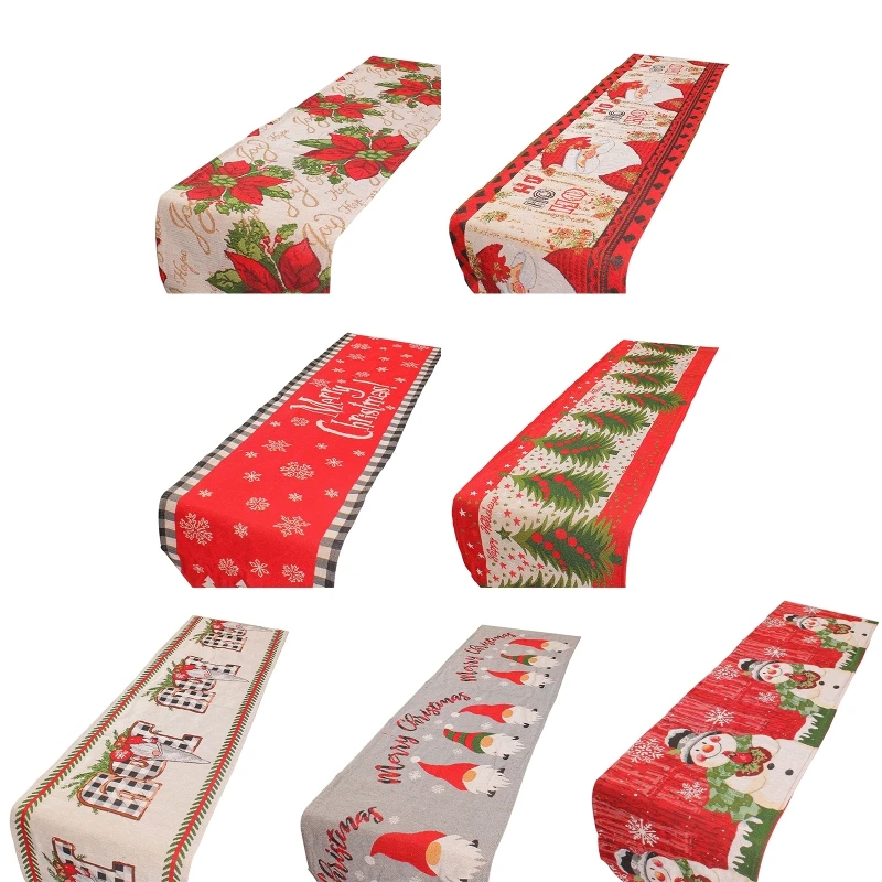 Christmas Table Runner Winter Themed Tablecloth Festival Background Decoration