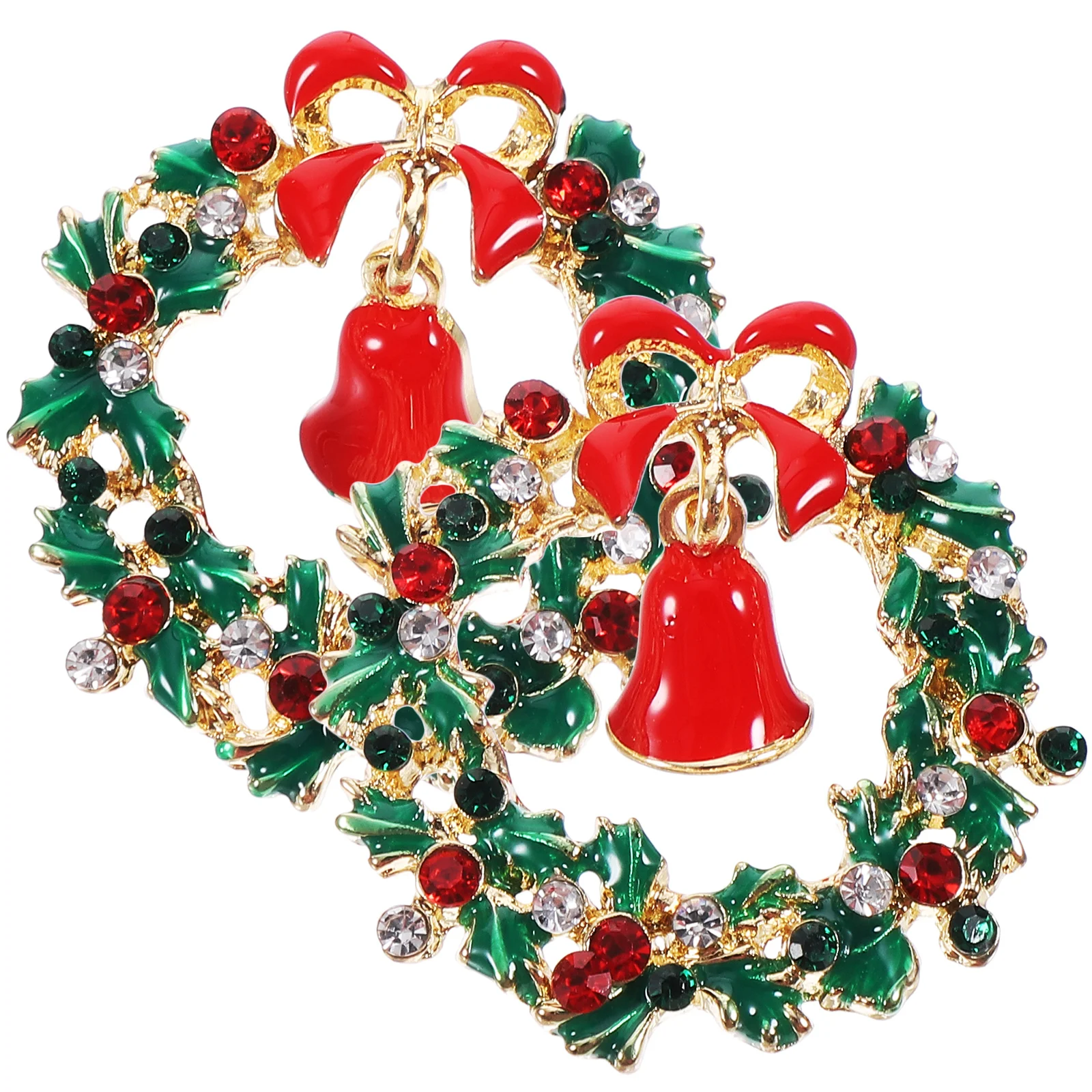 

Xmas Earring Christmas Bow Wreath Earrings Decor Small Women Studs Tie Ornament Nativity