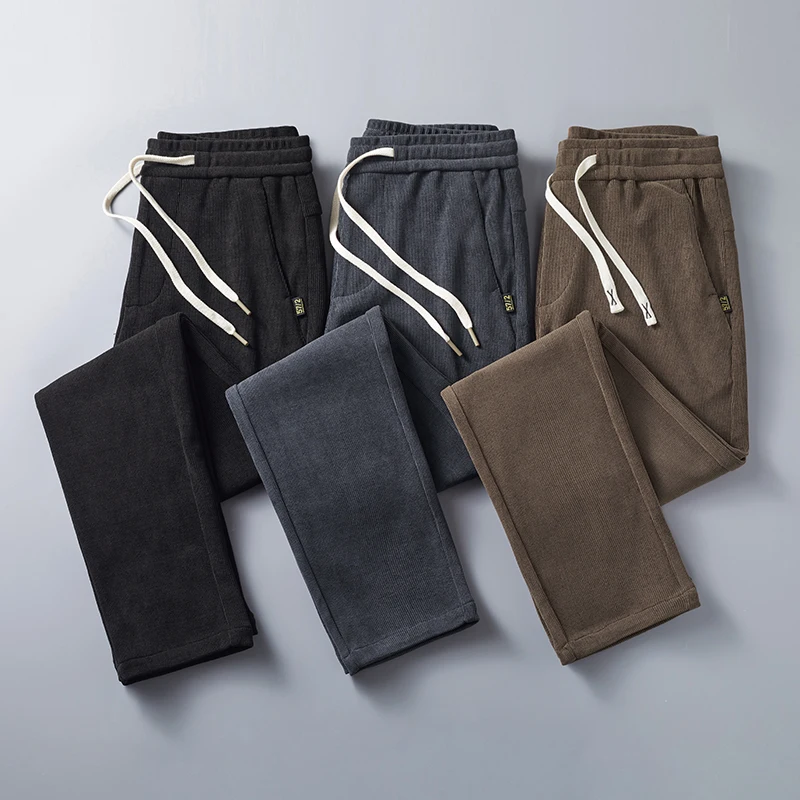 Брюки мужские вельветовые модные деловые повседневные удобные штаны с