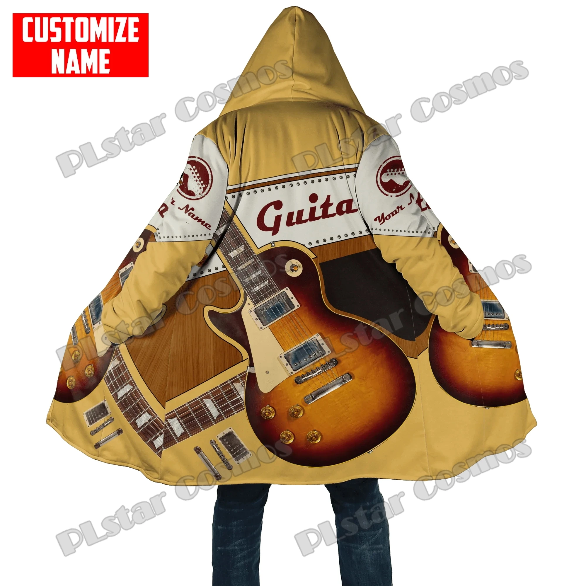 PLstar Cosmos с персонализированным именем гитары 3D накидка капюшоном для мужчин