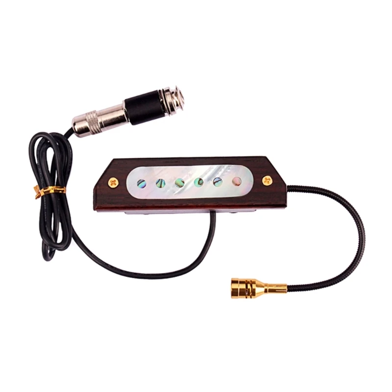 

1Pc 6-String Acoustic Guitar Soundhole Pickup EQ Preamp Pickup with Active Power End-Pin Jack for Folk Guitar, Ukulele