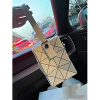 new 2022 fashion womens geometry lattic handbag small 100 brand style geometric mini mobilephone purse clutch with logo